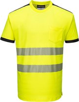 T181 - T-Shirt PW3 Hi-Vis Vision Manches Courtes Jaune/noir taille XS