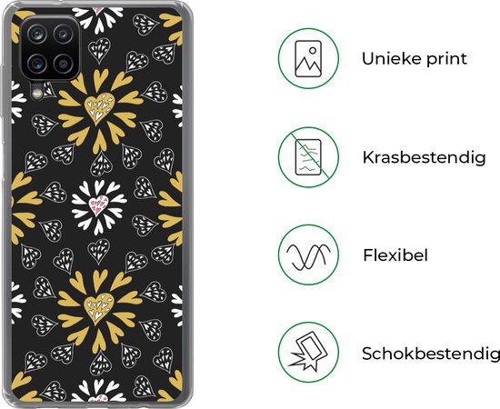 Coque Samsung Galaxy A12 - Fille - Coeur - Motifs - Fille - Kids - Enfants - Coque de téléphone en Siliconen