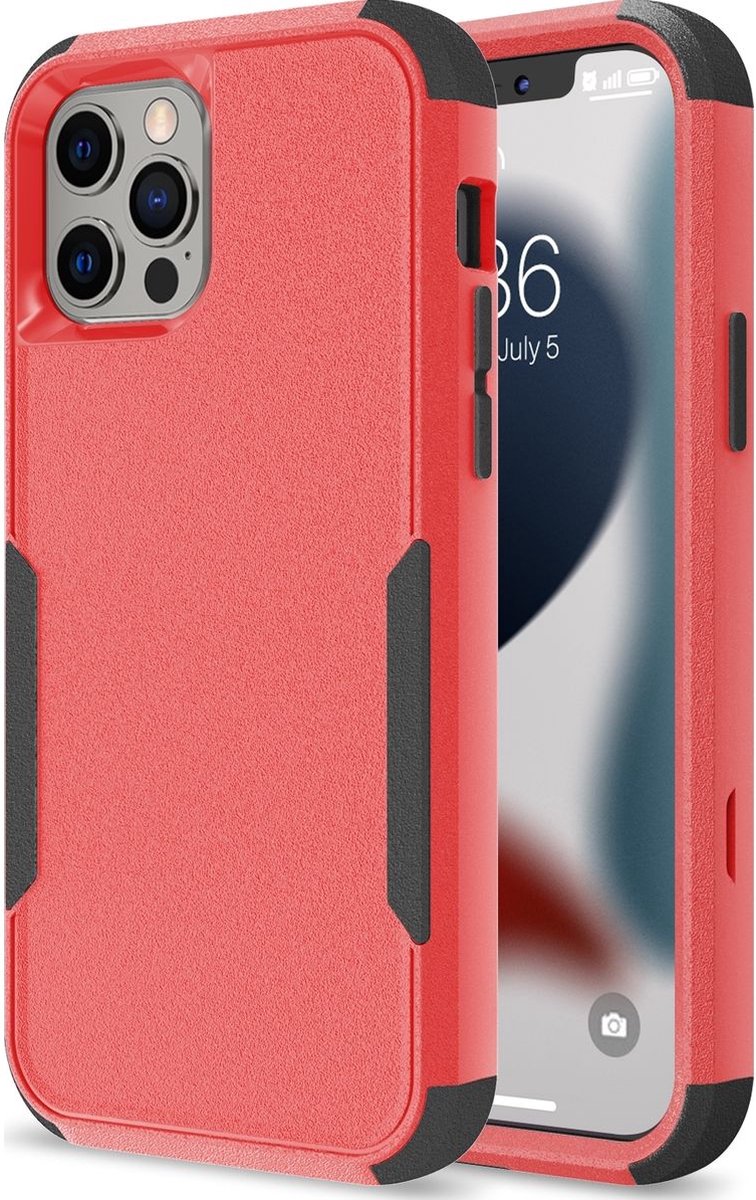 Mobigear Hoesje geschikt voor Apple iPhone 14 Plus Telefoonhoesje Hardcase | Mobigear Ultra Tough Backcover Shockproof | Schokbestendig iPhone 14 Plus Telefoonhoesje | Anti Shock Proof - Rood