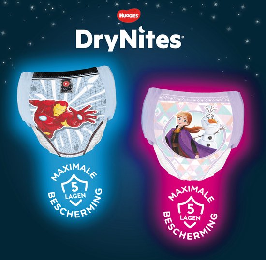 DryNites luierbroekjes - meisjes - 4 tot 7 jaar (17 - 30 kg) - 64 stuks - extra voordeel - DryNites