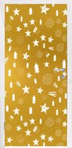 Deursticker Kerst - Feest - Goud - 90x215 cm - Deurposter