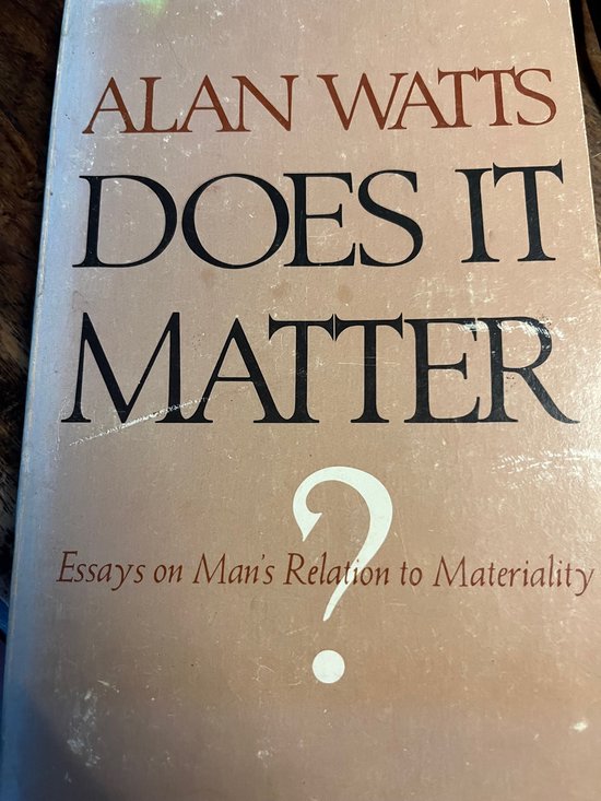 Boekomslag met de titel "DOES IT MATTER? ALAN WATTS" en een vraagteken.