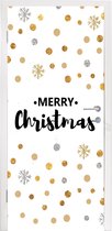 Deursticker Merry Christmas - Kerst - Goud - Quotes - Spreuken - 95x235 cm - Deurposter