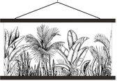Affiche scolaire - Feuilles - Illustration - Zwart - Wit - 120x60 cm - Lattes noires