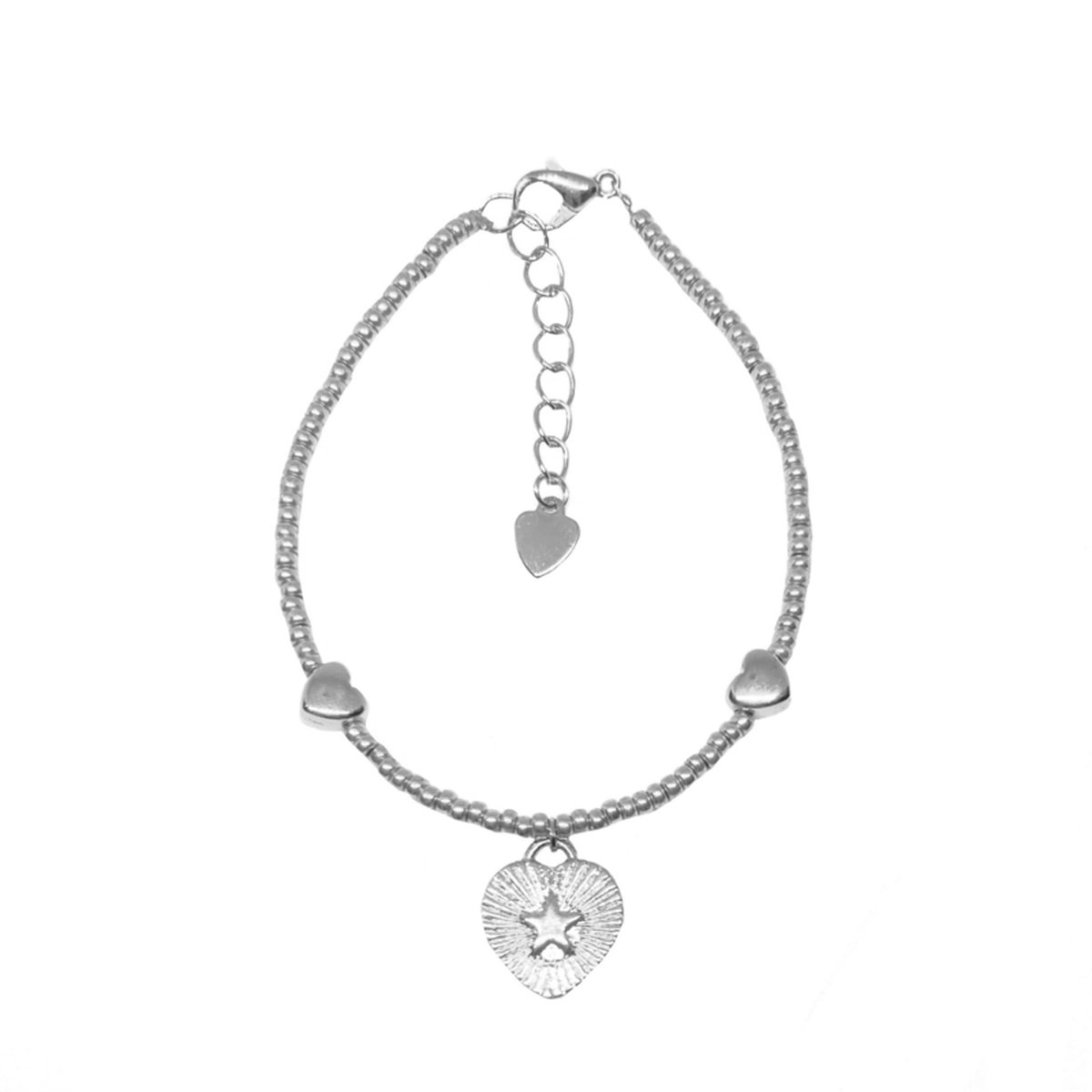 Heart & star bracelet - silver