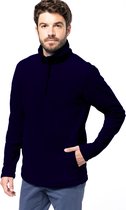 Kariban Fleece trui - navy blauw - halve ritskraag - warme winter sweater - heren - polyester XXL