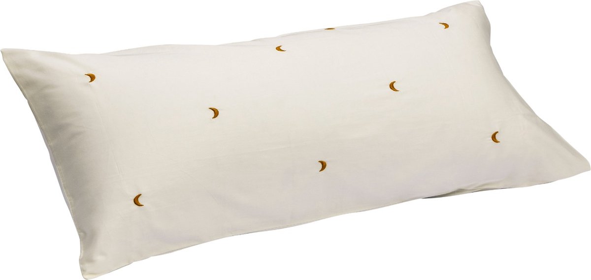 Yumeko kussensloop katoen satijn warm wit ochre moon 40x80 1 stuk Bio eco & fairtrade 1 stuk