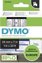 DYMO originele D1 labels | Zwarte Tekst op Doorzichtig Label | 24 mm x 7 m | zelfklevende etiketten voor de LabelManager labelprinter | gemaakt in Europa