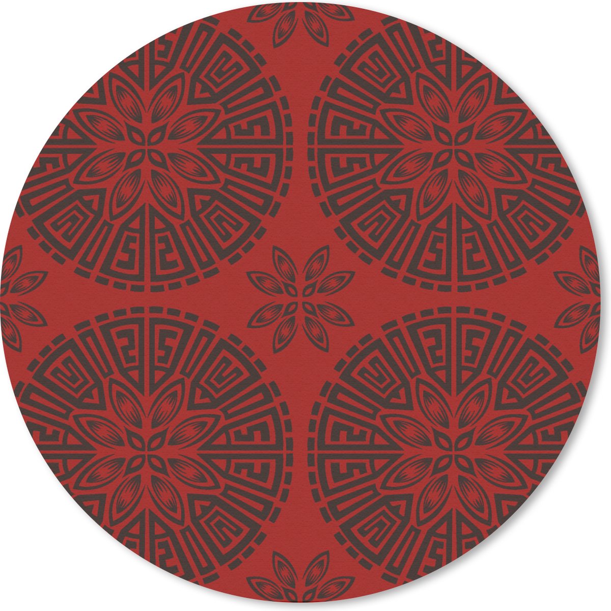 Muismat rond 40x40 cm - Mousepad Chinees - Patronen - Rood - Ronde muismatten