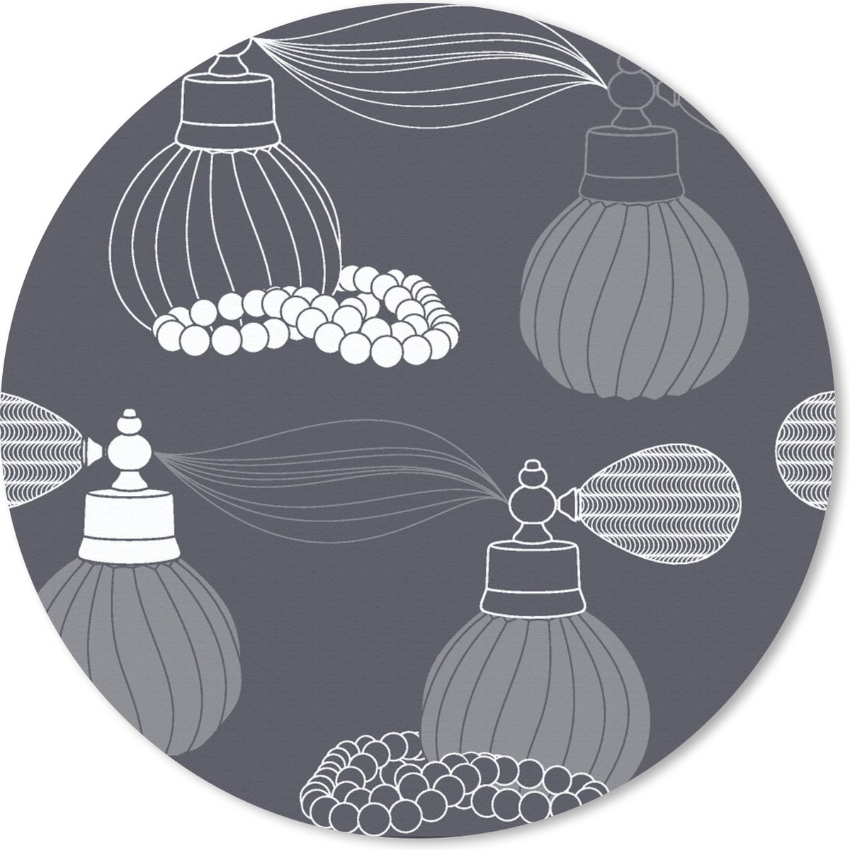 Muismat rond 40x40 cm - Mousepad Parfum - Ketting - Design - Ronde muismatten