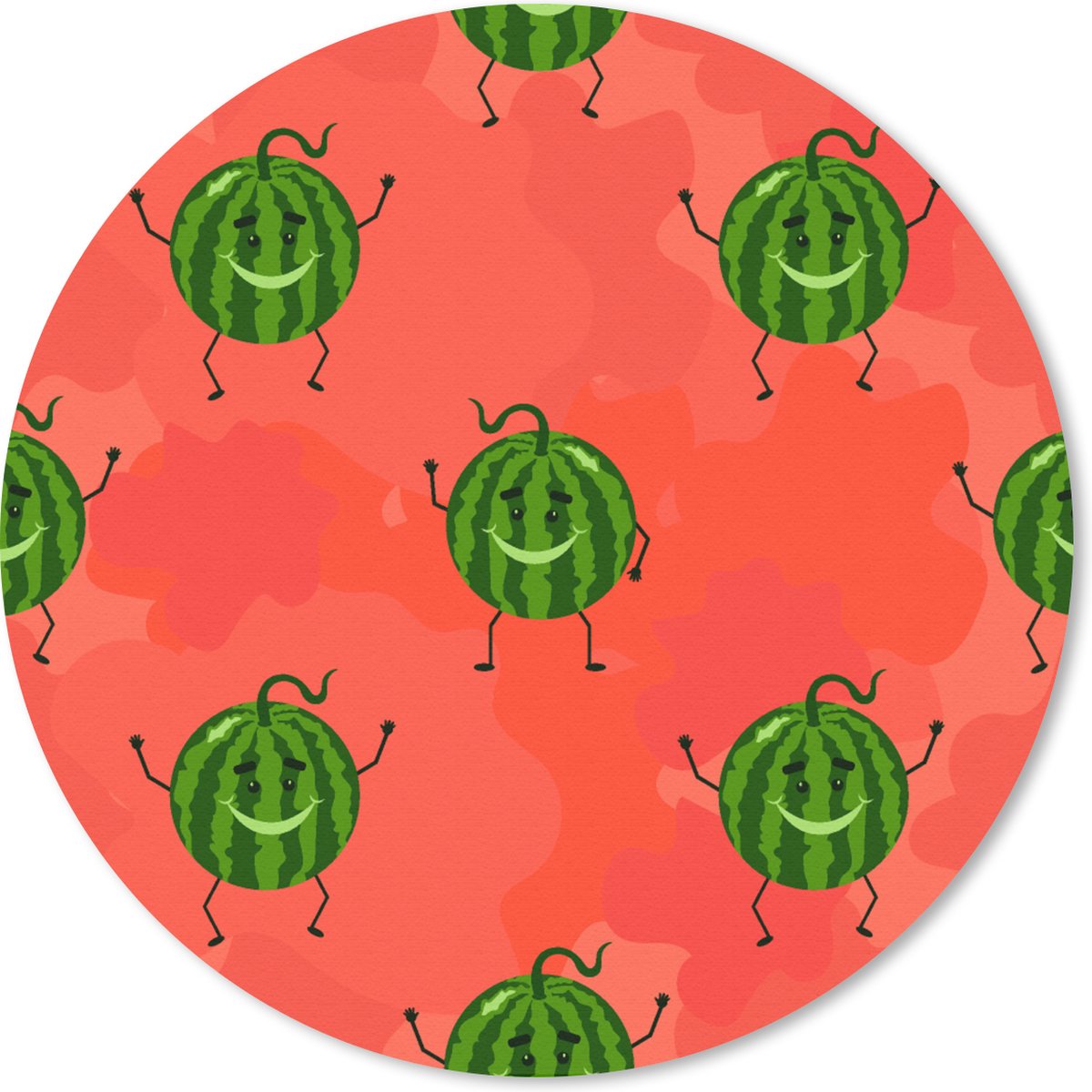 Muismat rond 30x30 cm - Mousepad Meloen - Patronen - Kawaii - Ronde muismatten