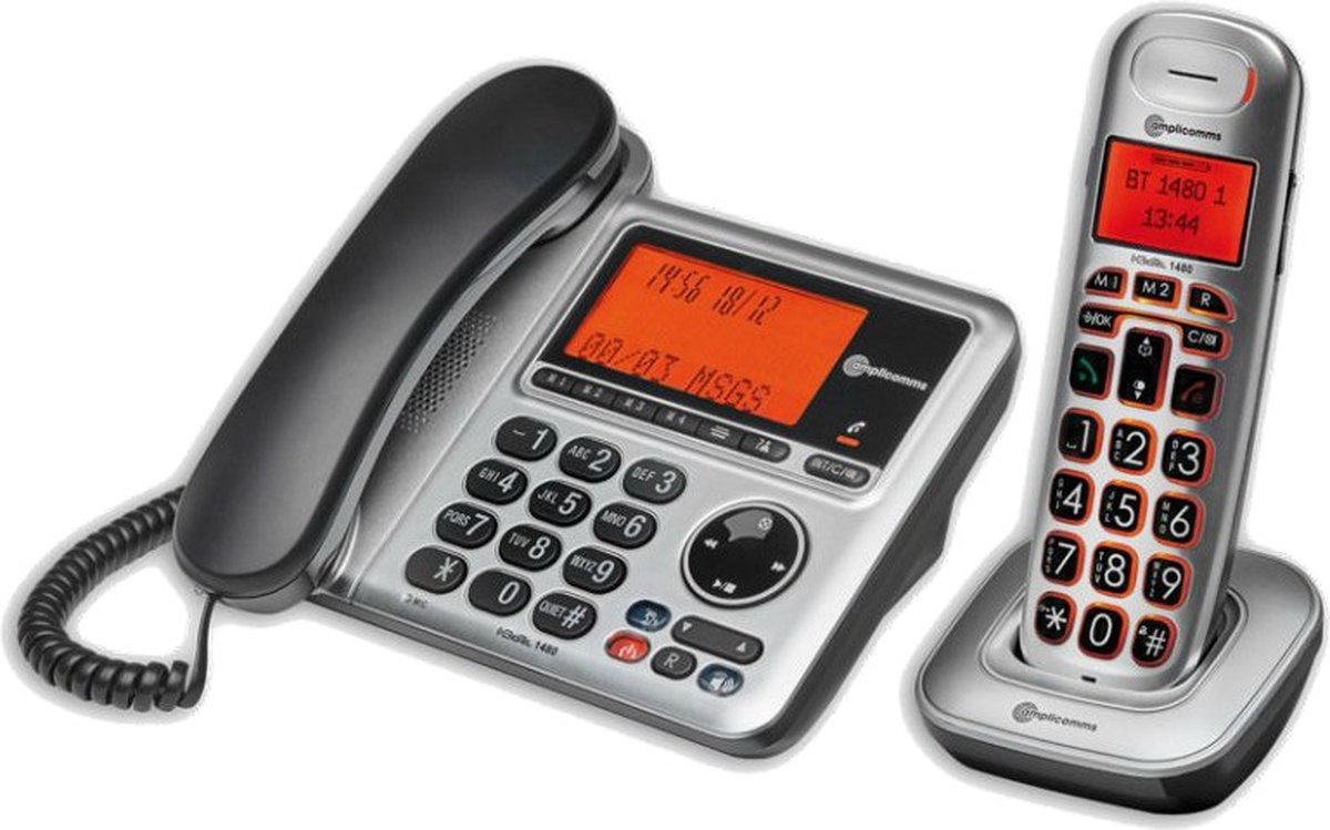 Téléphone fixe senior avec Répondeur, Combo BigTel 1480 - Auriseo