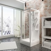 SchulteSchulte Juist - cabine de douche fermée - 80x80x210 cm - couleur de profil blanc - verre de sécurité transparent - ensemble de douche - pommeau de douche réglable