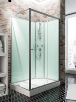 Schulte Ibiza - cabine de douche fermée - type droite - 80x120x204 cm - profilé en aluminium - verre de sécurité transparent - mitigeur - set de douche