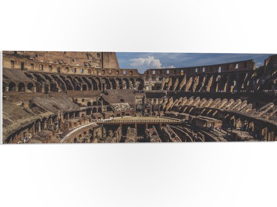 WallClassics - PVC Schuimplaat- Binnenkant van Colloseum in Rome - 90x30 cm Foto op PVC Schuimplaat