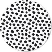 Muismat - Mousepad - Rond - Stippen - Zwart Wit - Patronen - 30x30 cm - Ronde muismat