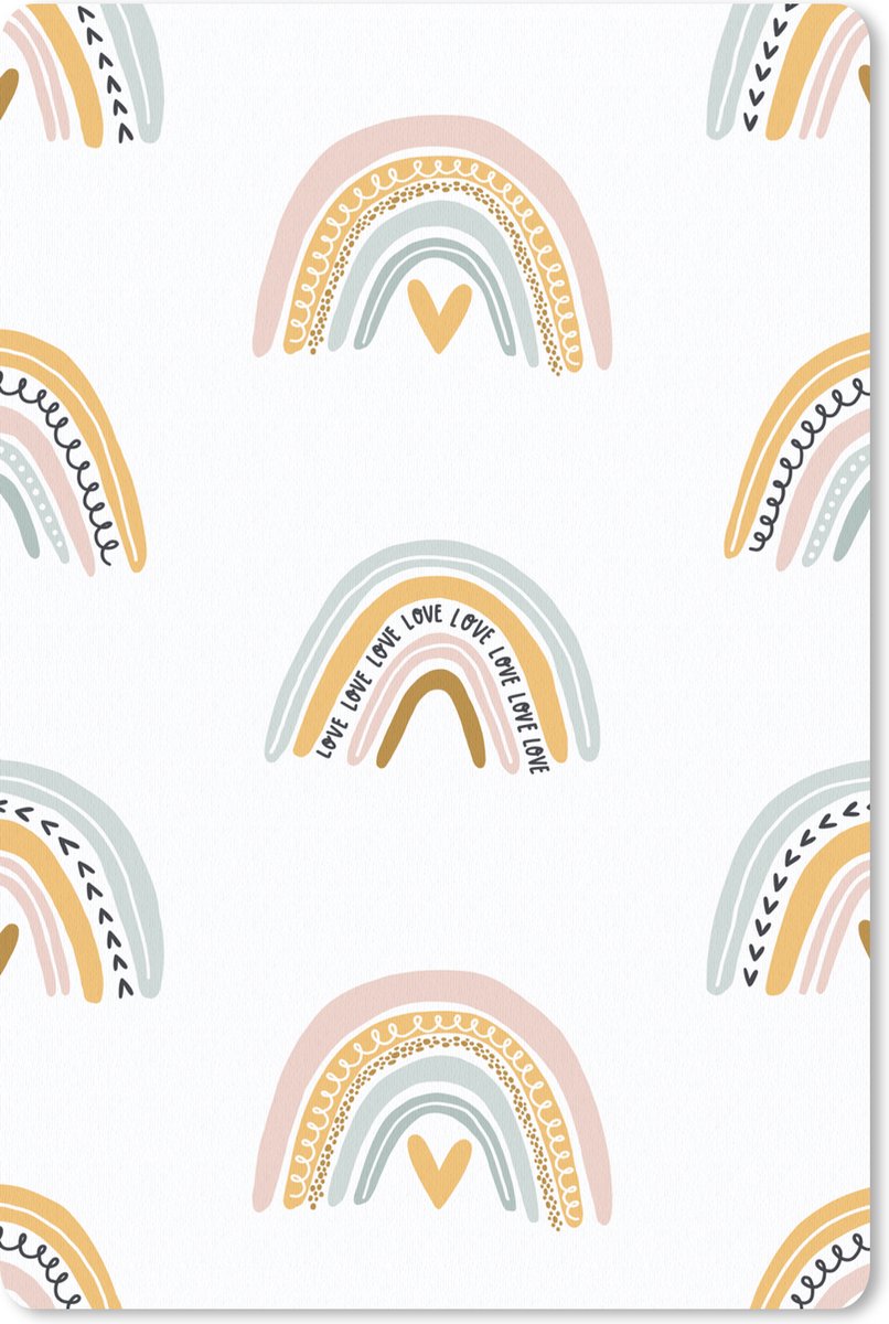Muismat 18x27 cm - Mousepad Meisjes - Design - Regenboog - Kind - Muismatten