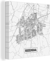 Tableau sur Toile City Map Roosendaal - 90x90 cm - Décoration murale - Carte