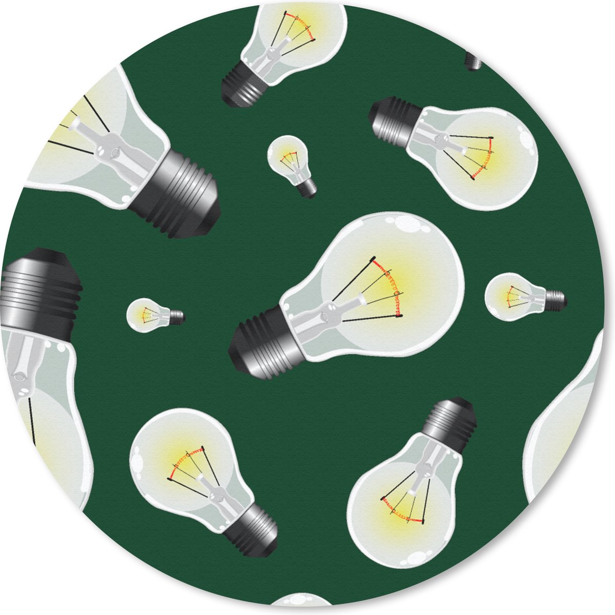 Muismat rond 30x30 cm - Mousepad Lampen - Patronen - Licht - Ronde muismatten