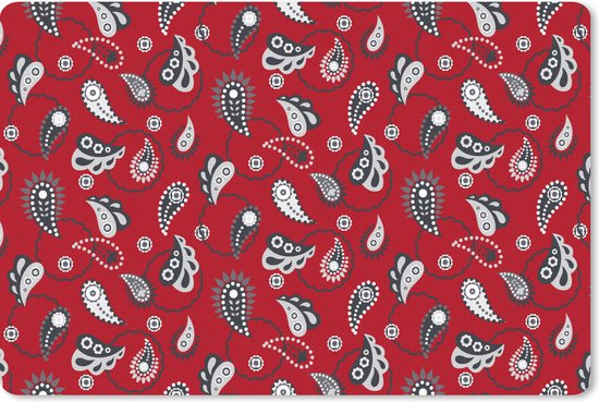 Foto: Bureau onderlegger muismat bureau mat bandana flora retro design 60x40 cm