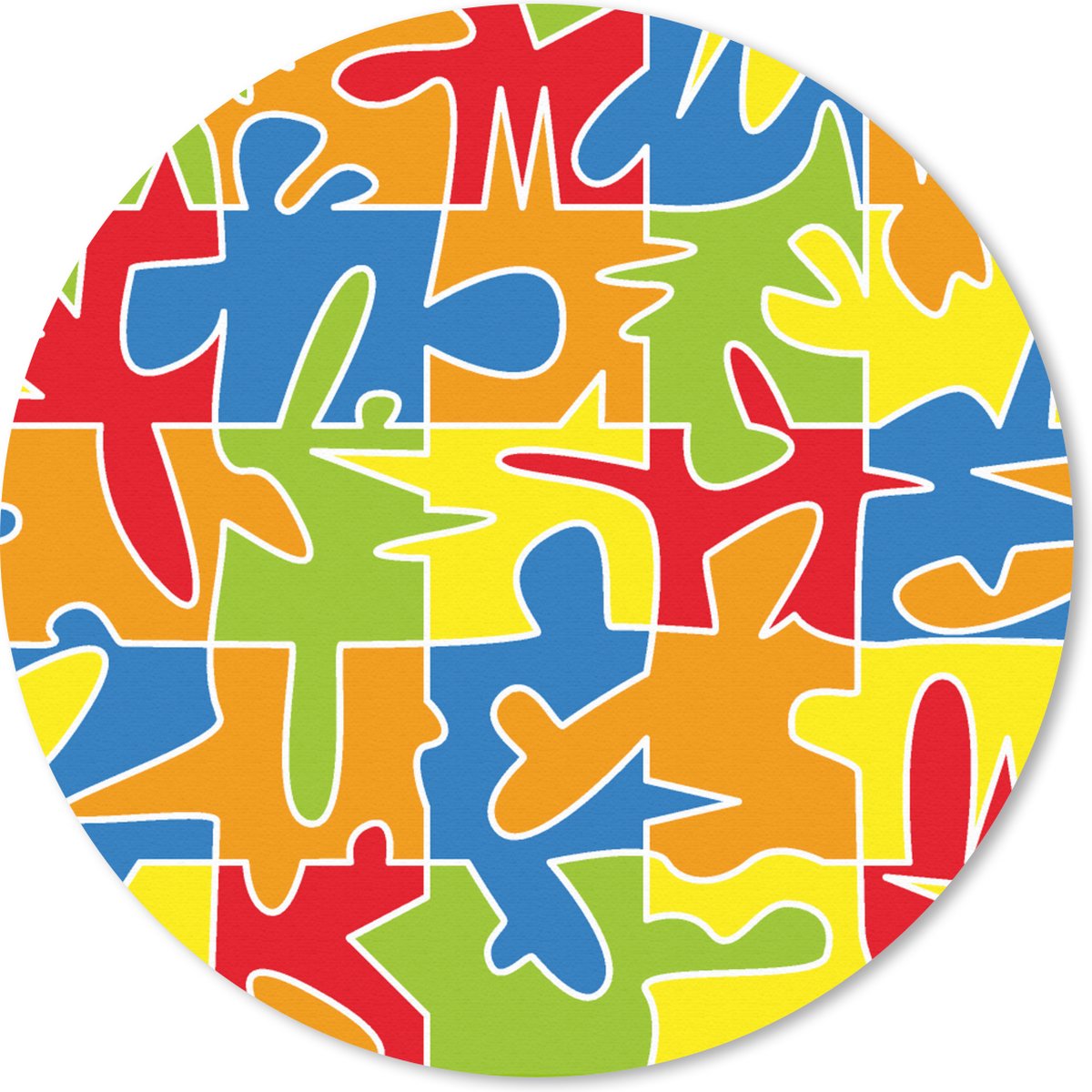 Muismat rond 50x50 cm - Mousepad Puzzel - Patronen - Abstract - Ronde muismatten