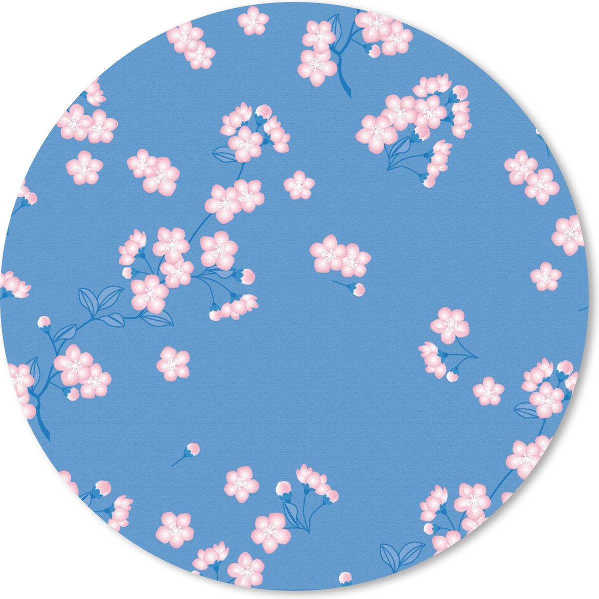 Muismat rond 30x30 cm - Mousepad Patronen - Sakura - Bloemen - Ronde muismatten