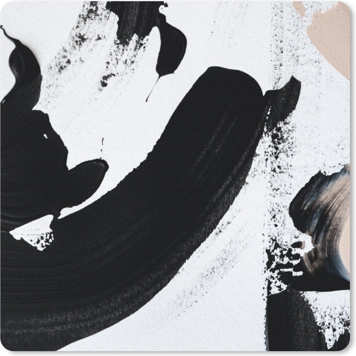 Muismat 20x20 cm - Mousepad Zwart - Abstract - Design - Muismatten