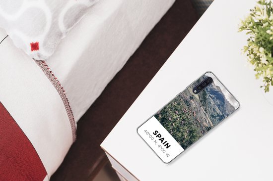 Coque Samsung Galaxy A50 - Espagne - Montagnes - Fleurs - Coque de téléphone en Siliconen
