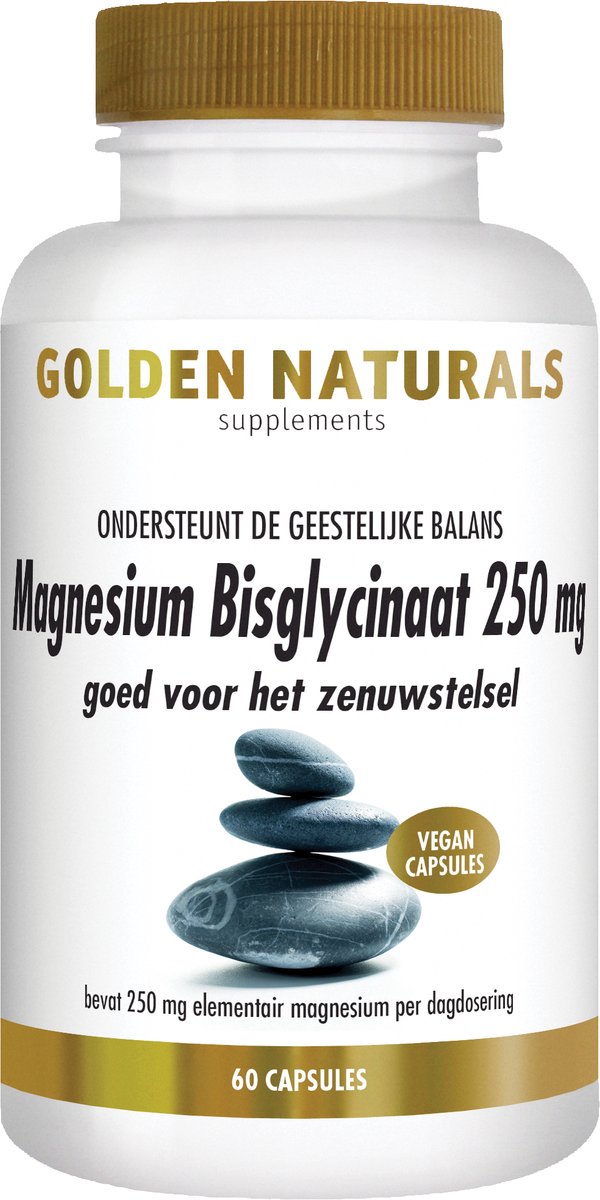 Goedkoopste Golden Naturals Magnesium Bisglycinaat 250mg (60 veganistische capsules