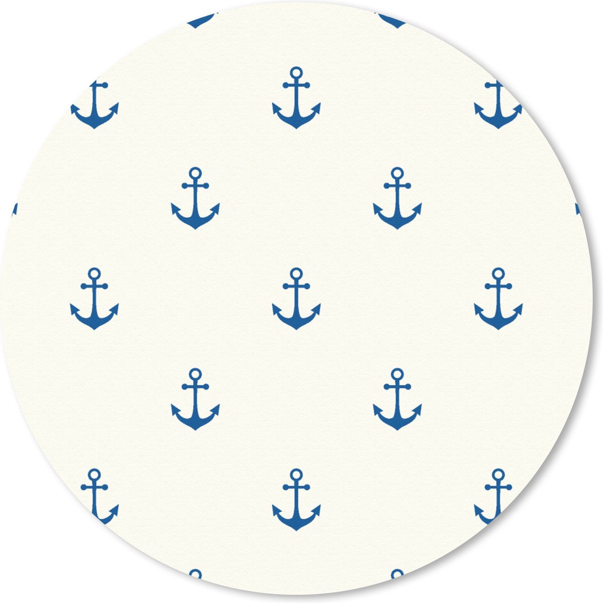 Muismat rond 30x30 cm - Mousepad Matroos - Anker - Strand - Patroon - Ronde muismatten
