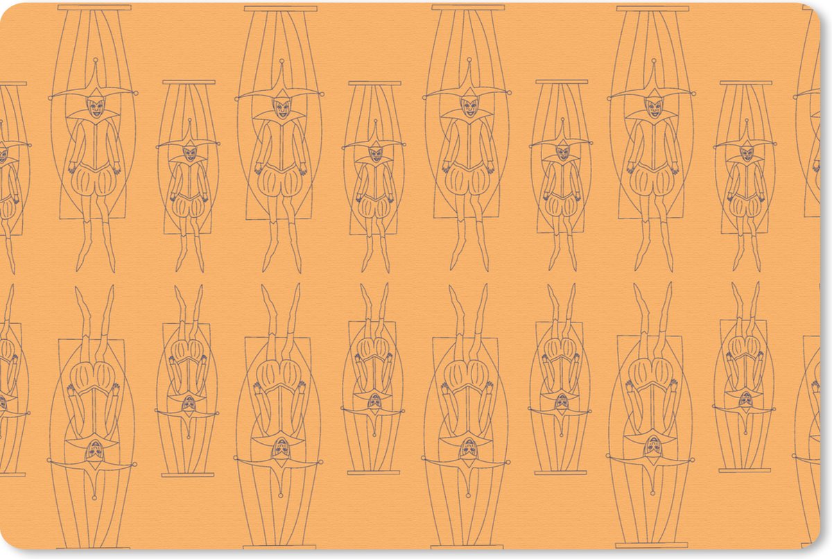 Bureau onderlegger - Muismat - Bureau mat - Carnaval - Joker - Patronen - 60x40 cm
