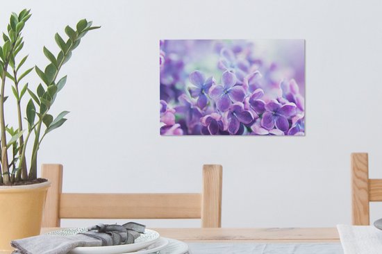 Gros plan d'un lilas violet 30x20 cm - petit - Tirage photo sur toile (Décoration murale salon / chambre) / Peintures Fleurs sur toile