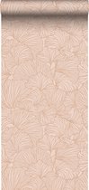 ESTAhome papier peint feuilles de ginkgo rose terre cuite - 139489 - 50 x 900 cm