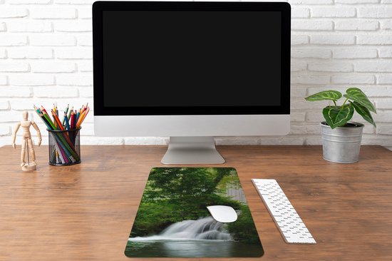 Sous-main 40x60 cm - Tapis de souris Cascade - Nature - Vert - Sous-main XL - Protection sous-main - Tapis de souris Ordinateur