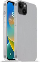 Geschikt voorApple Iphone 14 Plus - Soft case hoesje - Metaal print - Grijs - Siliconen Telefoonhoesje