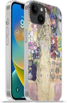 Geschikt voorApple Iphone 14 Plus - Soft case hoesje - Portrait of Ria Munk III - Gustav Klimt - Siliconen Telefoonhoesje