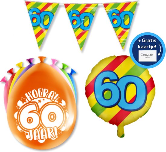 60 jaar Verjaardag Versiering Happy Party Pakket | bol.com