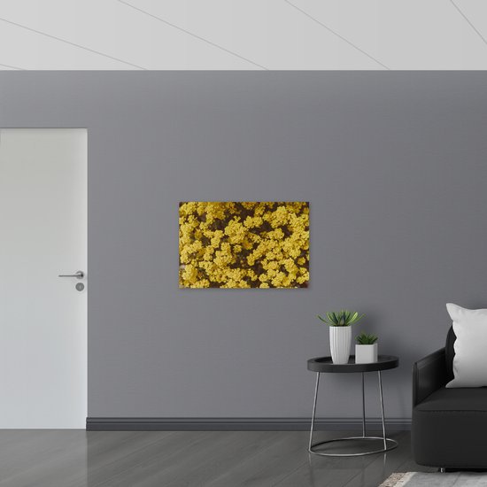 WallClassics - Toile - Petites fleurs jaunes - 90x60 cm - Photo sur toile (Décoration murale )