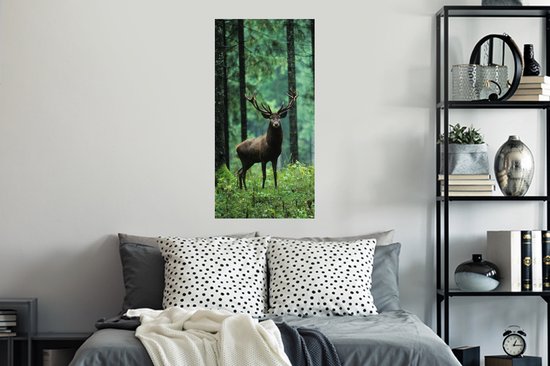 Stickers Stickers muraux - Cerf - Forêt - Arbres - 40x80 cm - Feuille adhésive