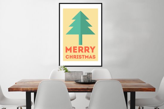 Illustration d'un sapin de Noël avec la citation Joyeux Noël 60x90 cm