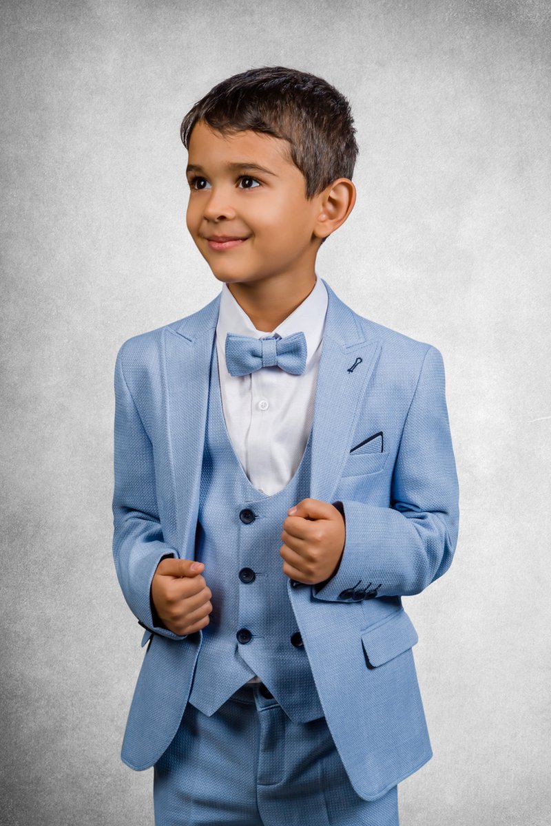 Kinder smoking kostuum (92) 5delig Kinder smoking pak jongens kleding set kinderpak kostuum suit communie nette slim fit pak bruidsjonker