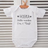 Baby Rompertje met Tekst HOERA! Jullie worden oom en tante | Korte Mouw | Cadeau voor Zwangerschap | Bekendmaking | Aankondiging | Aanstaande