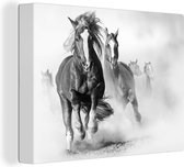 Canvas Schilderij Paarden - Dieren - Illustratie - 120x90 cm - Wanddecoratie