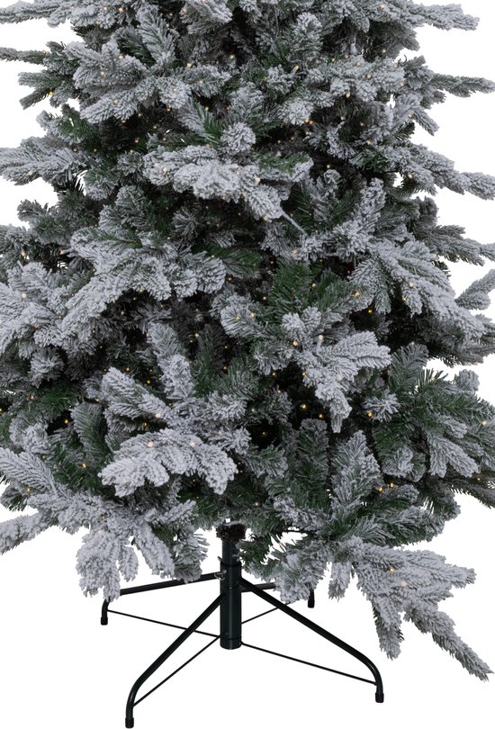 KJ Kunstkerstbomen Spitsbergen Flock de Luxe besneeuwde Kunstkerstboom 210 cm