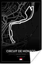Poster Monaco - Formule 1 - Circuit de Monaco - Racebaan - Circuit - Zwart - 120x180 cm XXL - Vaderdag cadeau - Geschenk - Cadeautje voor hem - Tip - Mannen