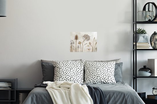 Stickers muraux - Sticker Foil - Fleurs - Aquarelle - Nature Morte - Marron - Vintage - 40x30 cm - Film Adhésif - Stickers muraux Muraux Chambre Enfant - Papier Peint Auto Adhésif