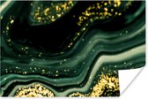 Poster Marmer - Goud - Glitter - Groen - Marmerlook - Luxe - 90x60 cm