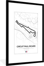 Fotolijst incl. Poster - Racebaan - F1 - Circuit - Frankrijk - Circuit Paul Ricard - Wit - 80x120 cm - Posterlijst