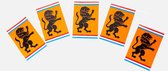 Grote Oranje Vlaggetjes met Leeuw - Oranje vlaggenlijn - EK accessoires - Oranje versiering - EK 2021 - EK voetbal - 10 meter