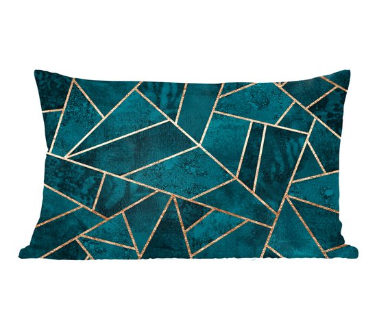 Coussins décoratifs - Oreillers Salon - 60x40 cm - Pierres - Or - Luxe - Motifs - Abstrait